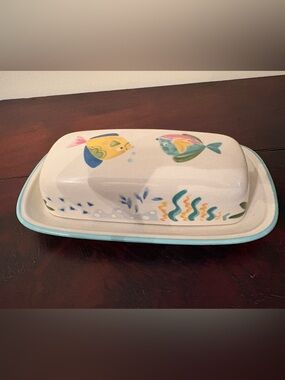 Studio Nova Barrier Reef Butter Dish, a discontinued collectible ceramic piece